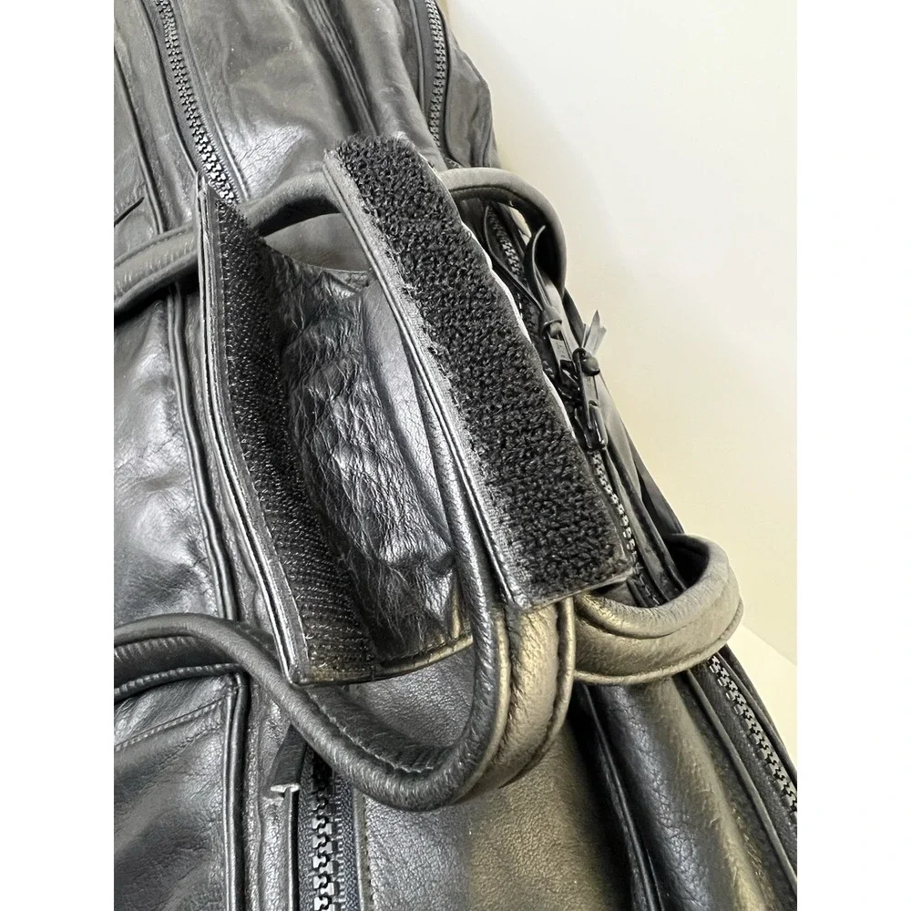 Vintage Stuart Kern America Leather Duffel Bag Black Large LA YULO Private Club